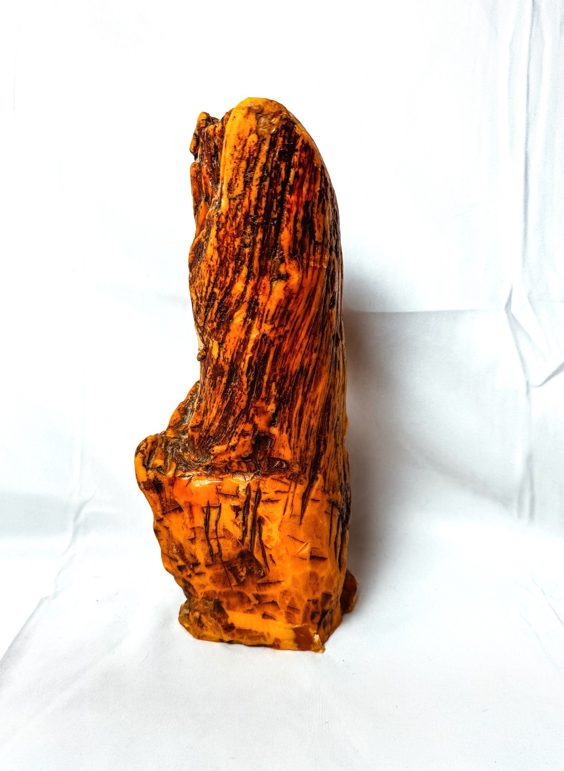 Large “Man in the Tree” Carved Wax Candle, Made in Austria