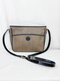 Vintage Fendi Coated Canvas/Black Leather Messenger Crossbody Bag