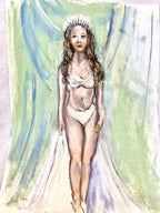 Angel Without Wings, Pastel Painting on Paper