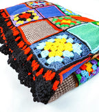 Granny Square Crocheted Patchwork Quilt