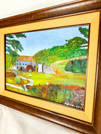 Vintage Framed Country Cottage Painting