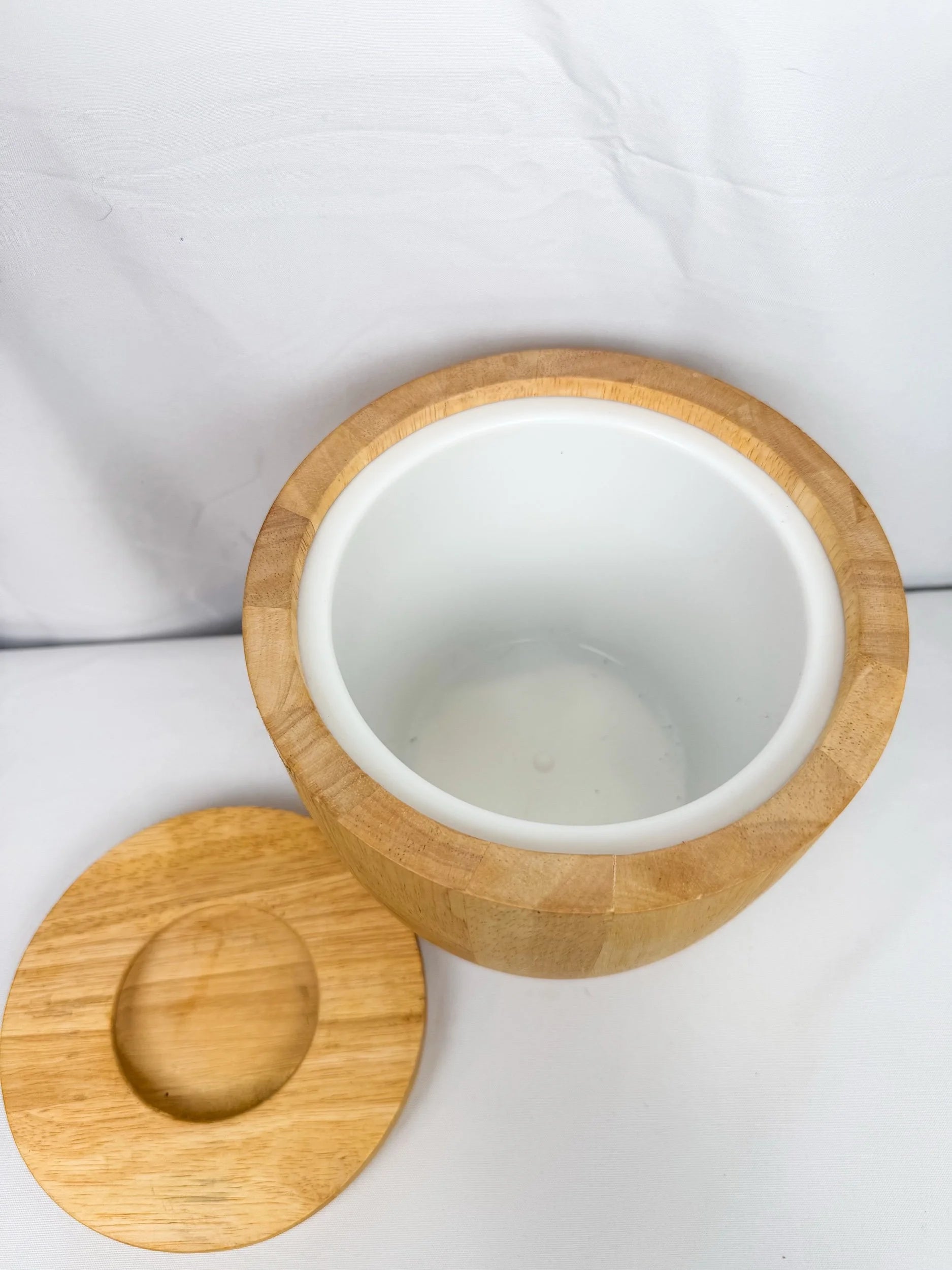 Crate & Barrel Natural Wooden Ice Bucket