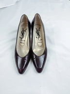 YSL Yves Saint Laurent Dark Brown Italian Leather Pumps