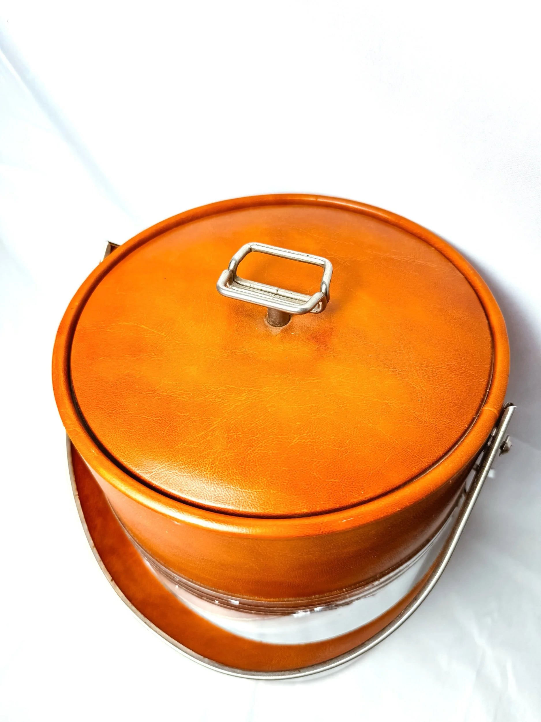Vintage George Briard Chrome and Faux Leather Champage Ice Bucket