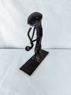 Brutalist Iron Saxophonist Sculpture