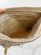 Vintage Whiting and Davis Style Cream Mesh Shoulder Bag