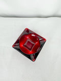 Red Glass Ash Tray
