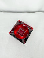 Red Glass Ash Tray