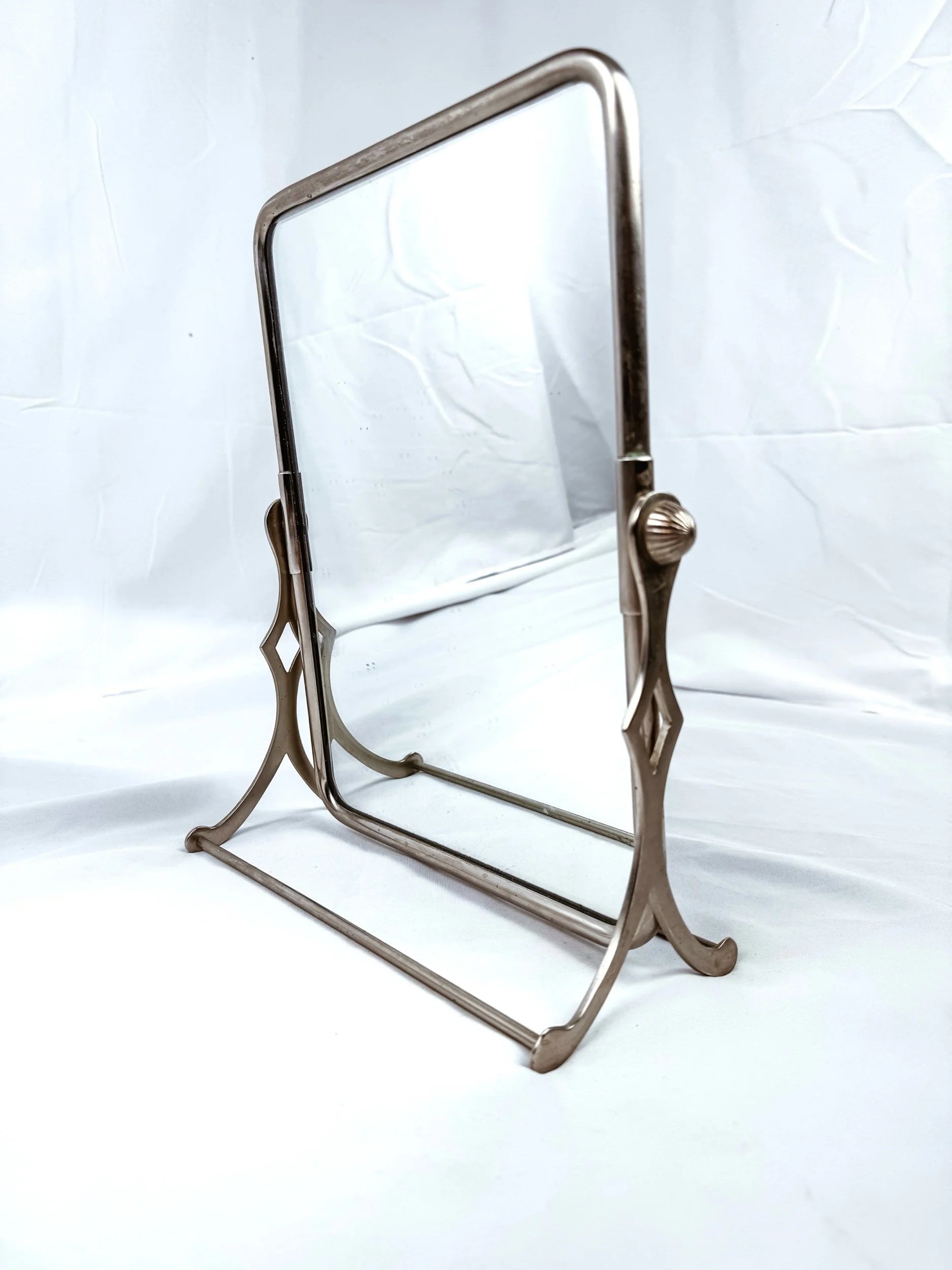 Pottery Barn Free Standing  Chrome Vanity Mirror