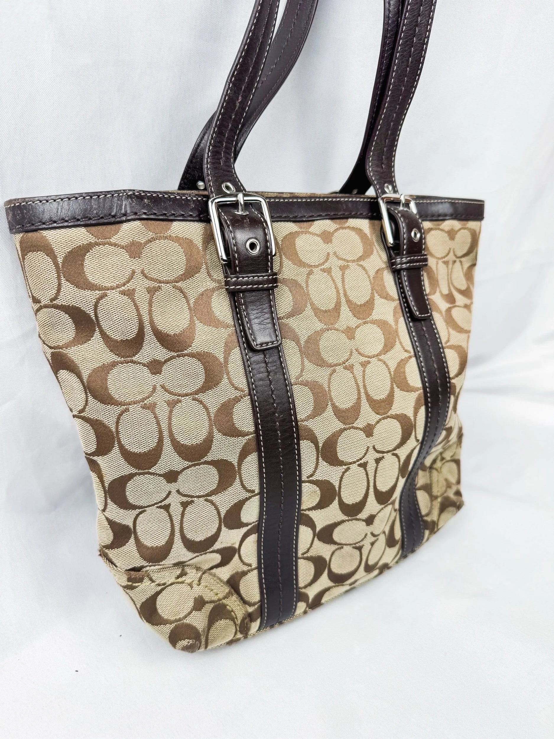 Vintage Coach Monogram Shoulder Bag