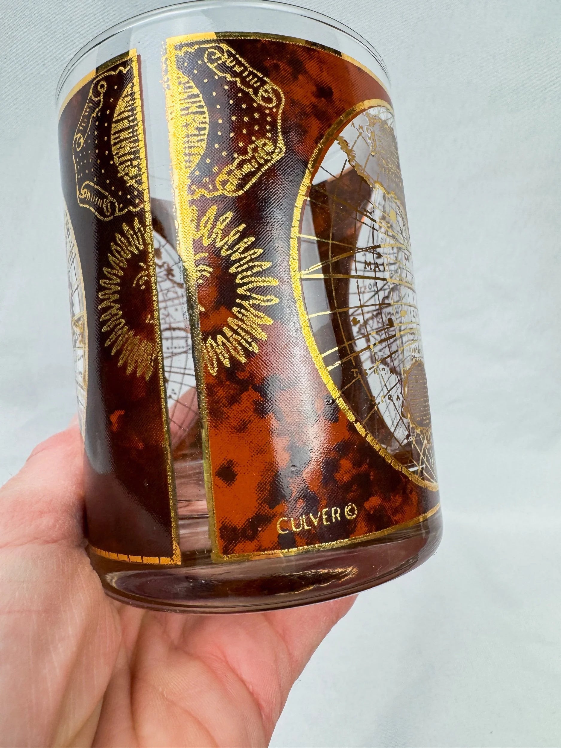 Culver 22k Gold Leaf Cocktail Glass