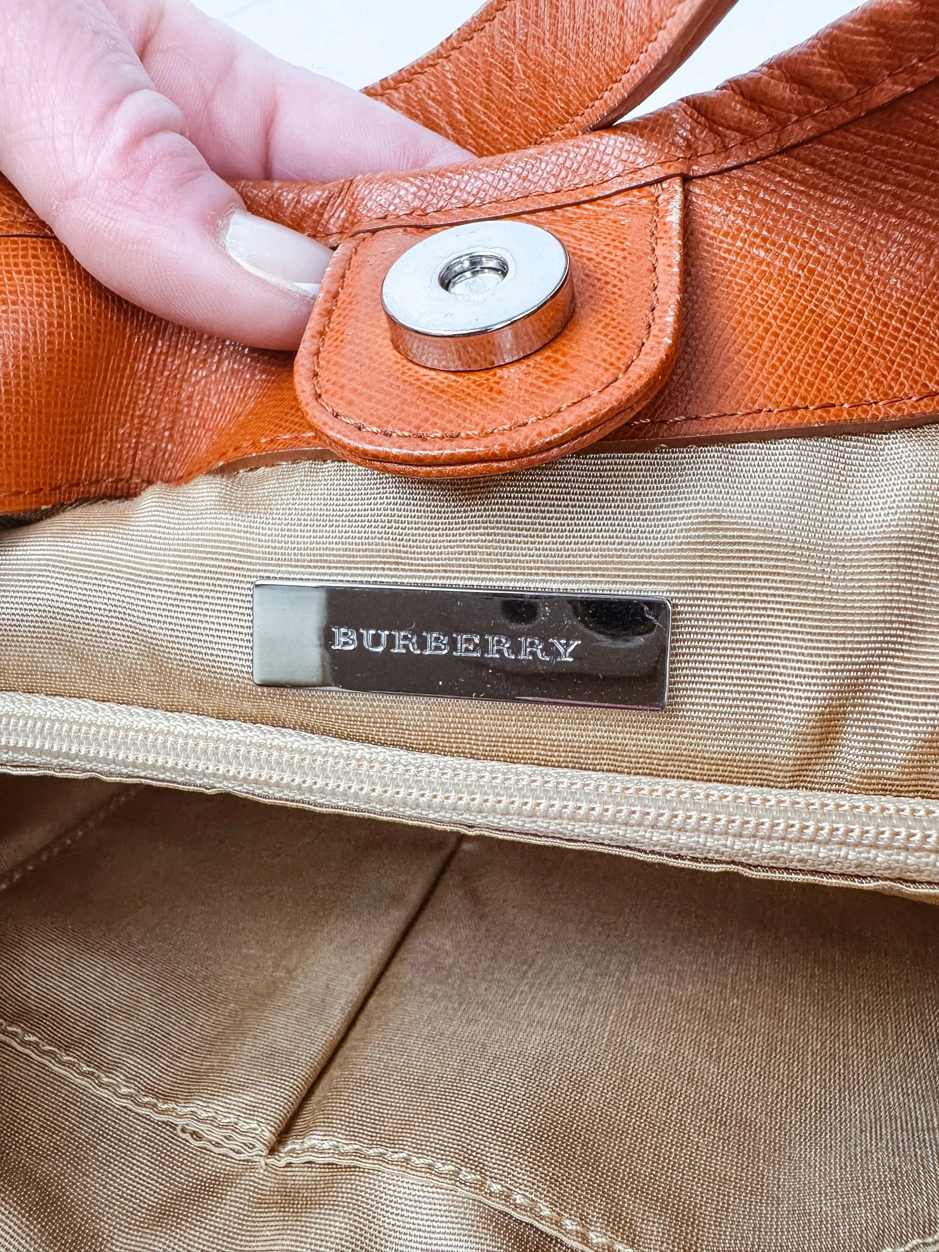 Classic Burberry Nova Check Leather Trimmed Shoulder Bag