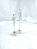 Set of Two Firelight Glass Star Taper Oil Candles