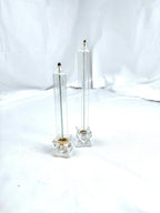 Set of Two Firelight Glass Star Taper Oil Candles