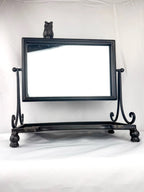 Wrought Iron Owl Mirror On Stand