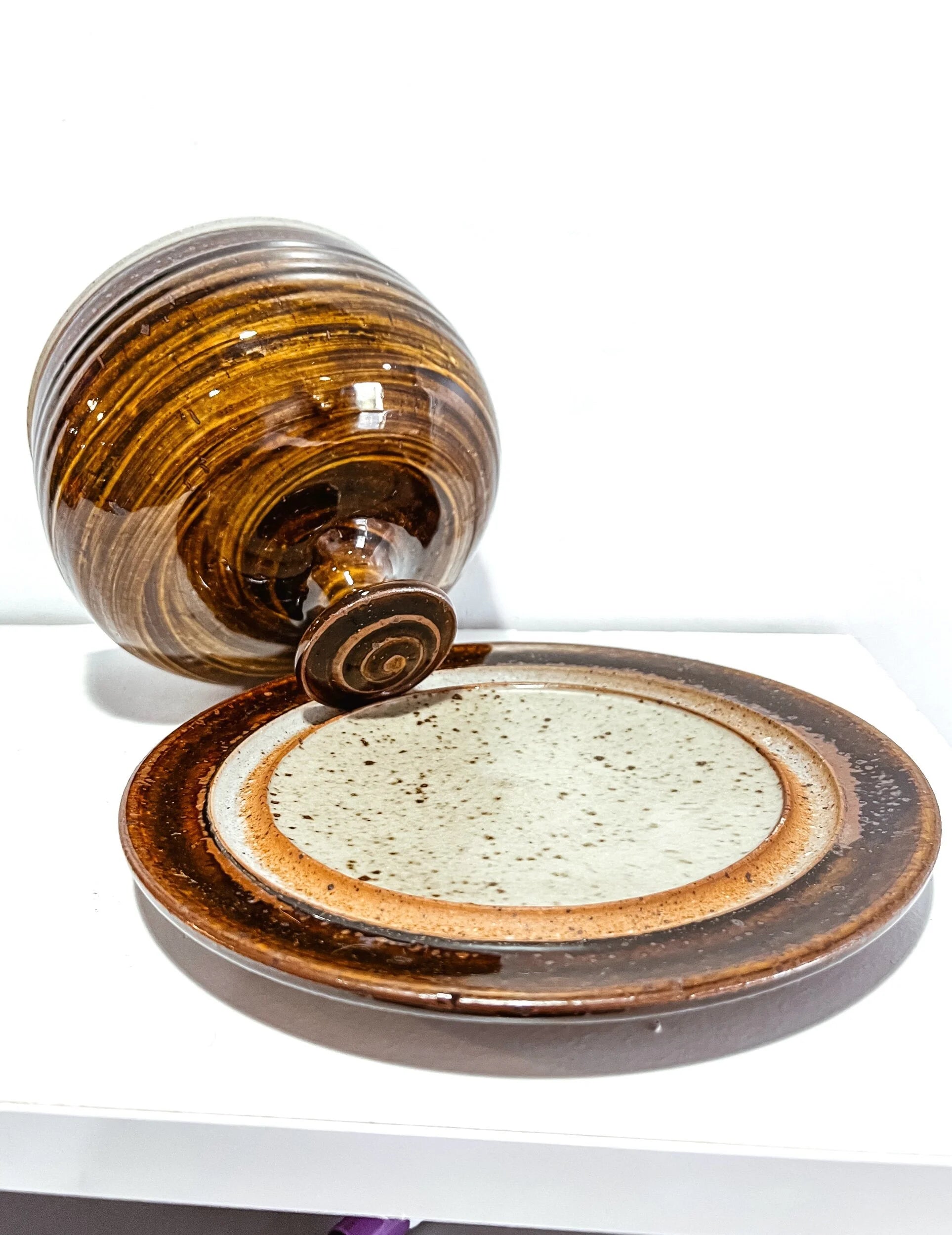Vintage Ceramic Covered Cloche/Cheese Tray