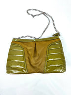Vintage Burberry Olive Patent Leather Crossbody Bag