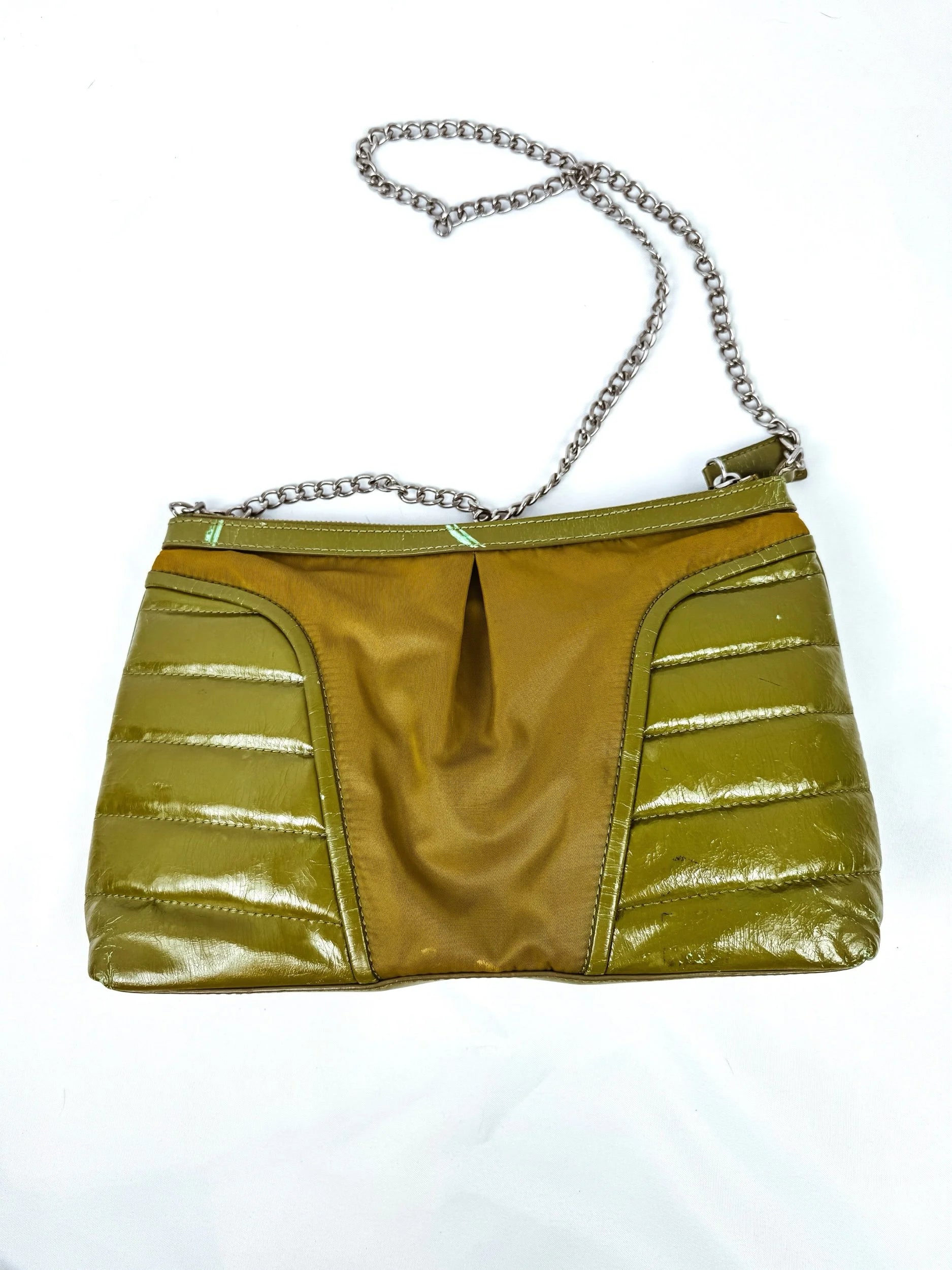 Vintage Burberry Olive Patent Leather Crossbody Bag