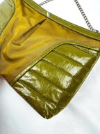 Vintage Burberry Olive Patent Leather Crossbody Bag