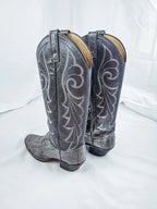 Women’s Grey Snakeskin Leather Cowboy Boots