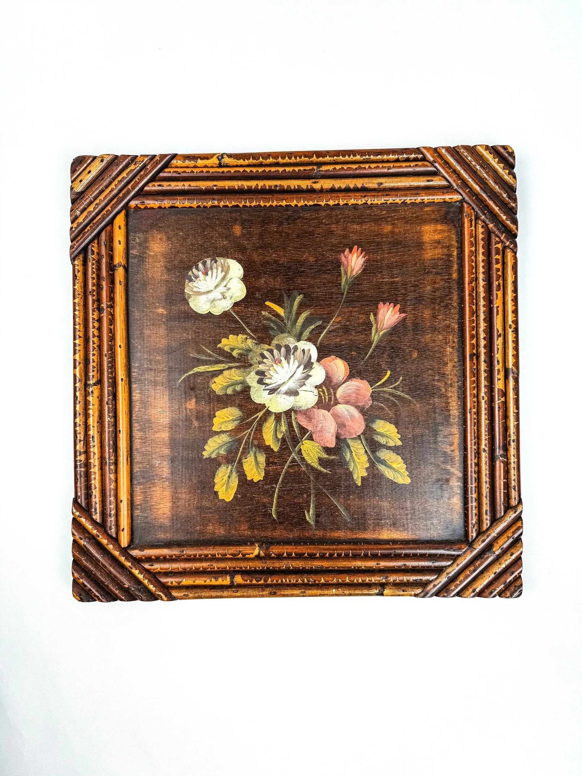 Hand-Painted Floral Wooden Wall Art