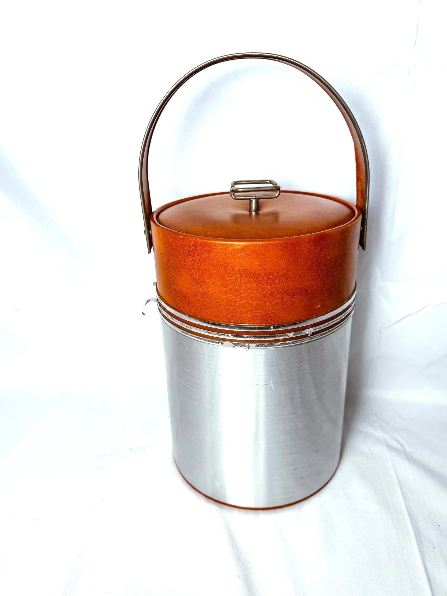 Vintage George Briard Chrome and Faux Leather Champage Ice Bucket