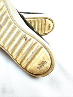 Coach Black C115 Slip on Sneakers w/ Blue Embroidered Flowers