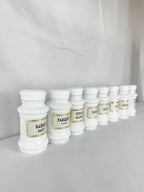 Set of 8 White Glass Spice Jars