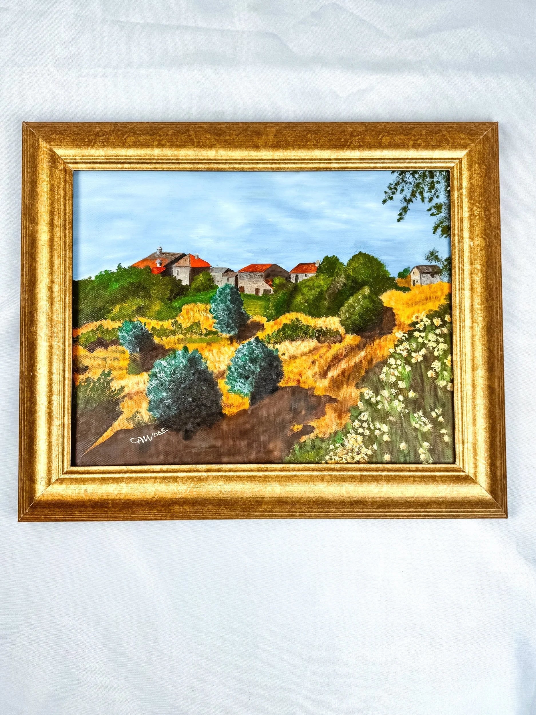 Custom Framed Original Landscape Painting