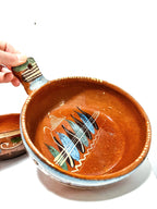 Set of 3 Hand-Painted Terra-cotta Nesting Bowls