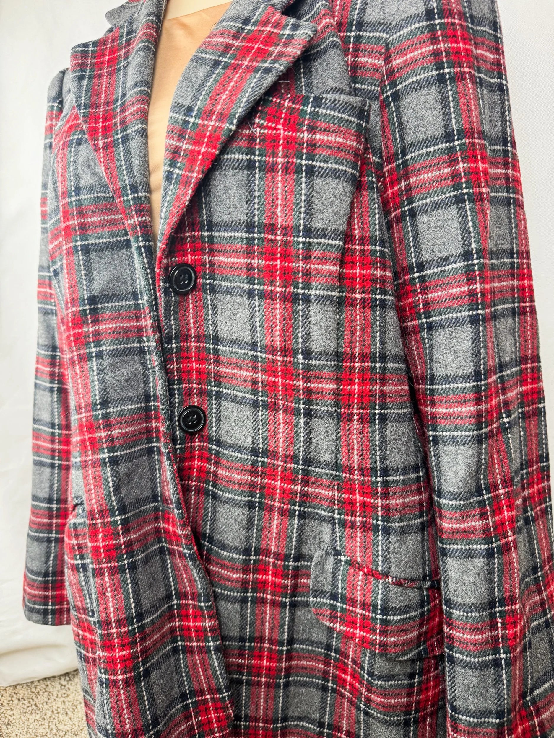 White Stagg Vintage Plaid Blazer, Size Women’s 14