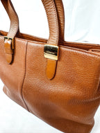 Burberry Brown Pebbled Leather Handbag