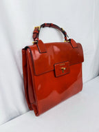 Vintage Prada Signature Top Handle Patent Leather Bag