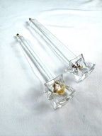 Set of Two Firelight Glass Star Taper Oil Candles