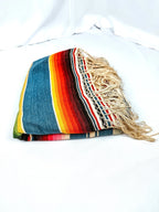 Wool Vintage Mexican Serape, Hand-Loomed