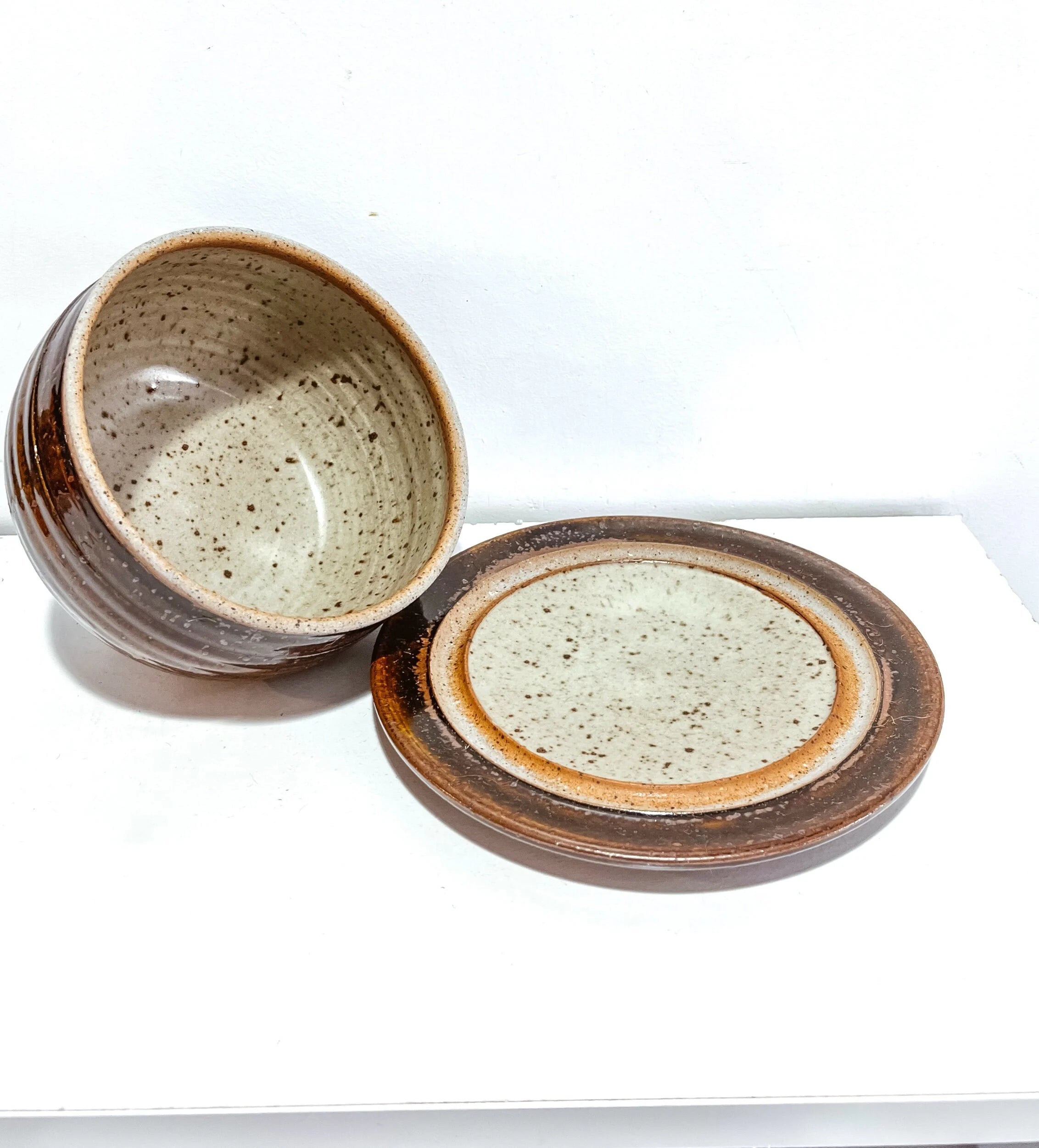 Vintage Ceramic Covered Cloche/Cheese Tray