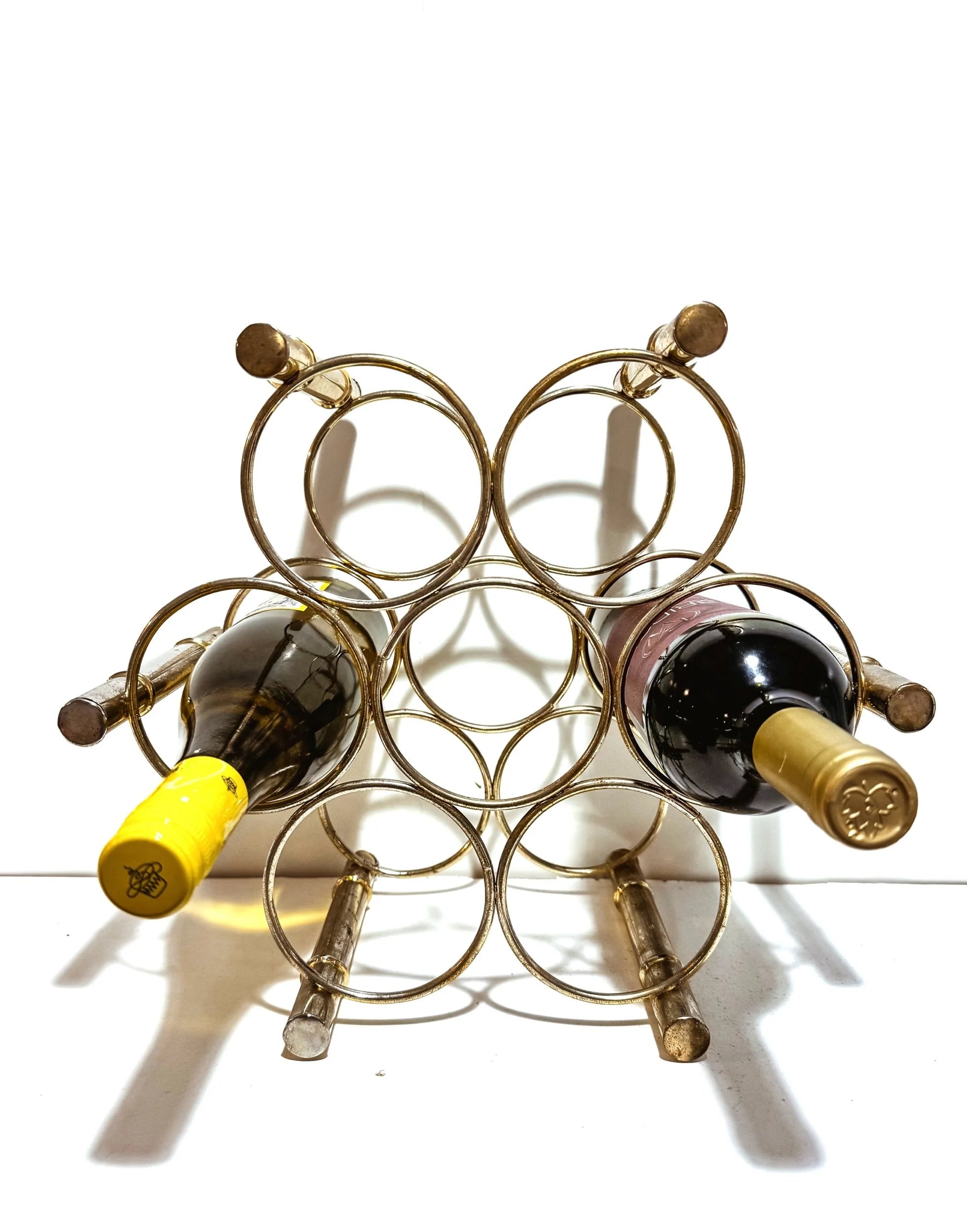 Brass Faux Bamboo Wine Holder
