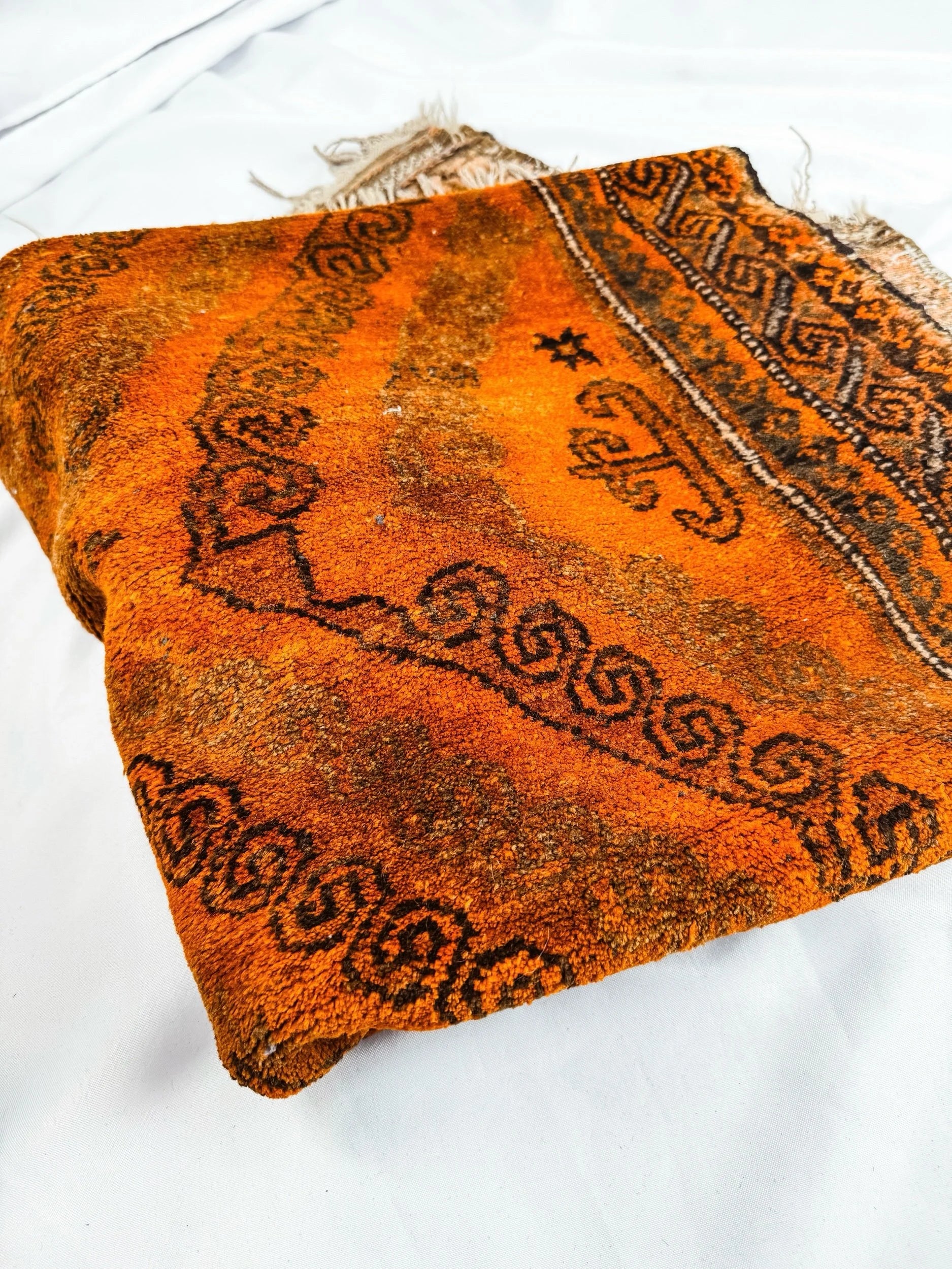 Hand-Knotted Vintage Moroccan Wool Rug