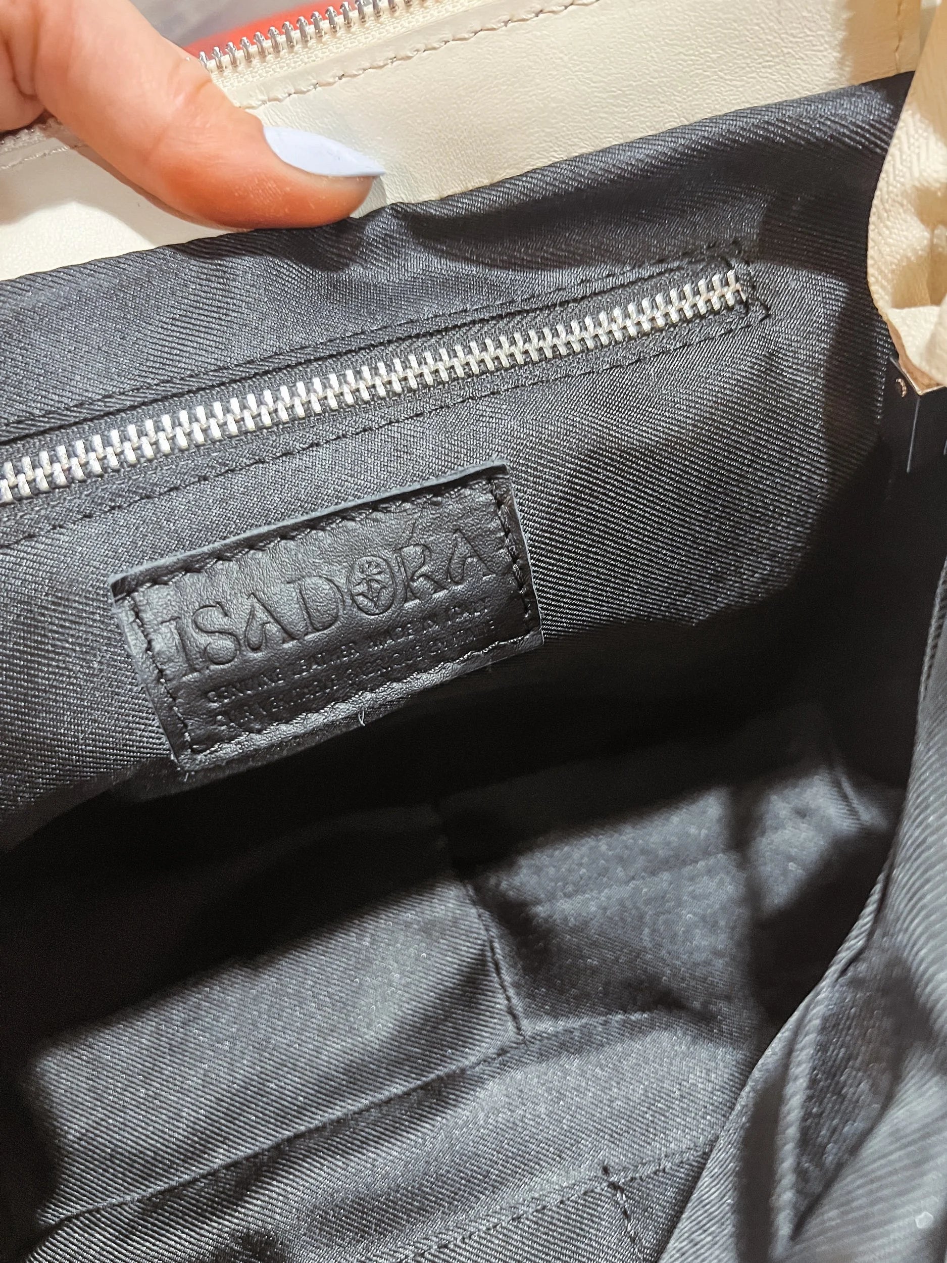 Isadora White Italian Leather Quilted Handbag