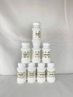 Set of 8 White Glass Spice Jars