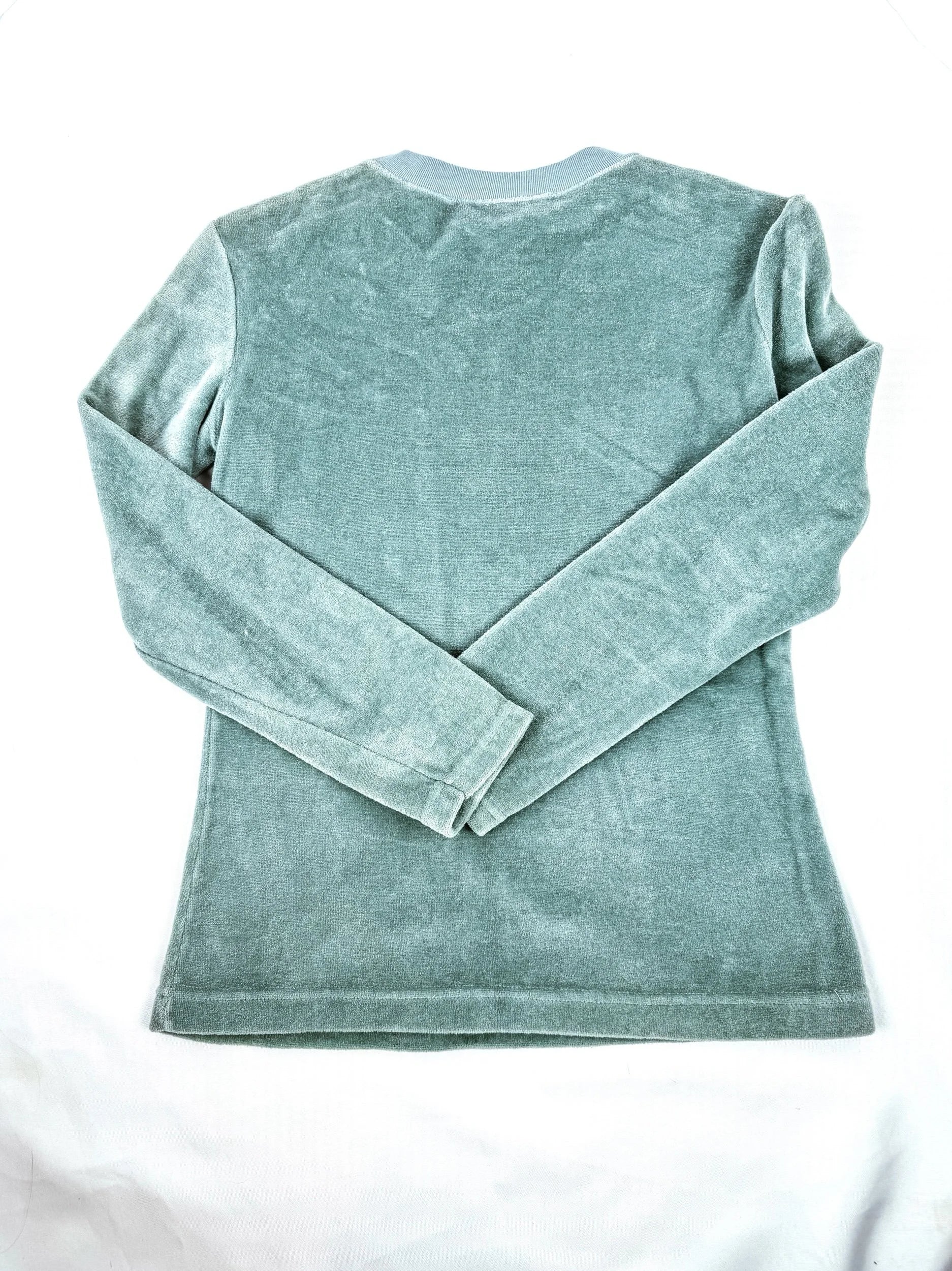 Vintage Christian Dior Seafoam Green Velour Long Sleeved Top