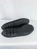 Paul Mayer Black Quilted Leather Ballet Flats