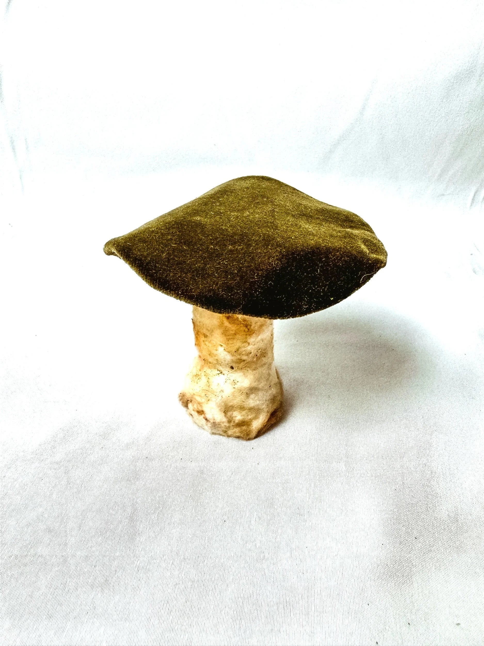 Single Olive Green Velvet Mushroom