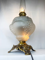 Vintage Frosted Glass Electrified Lamp