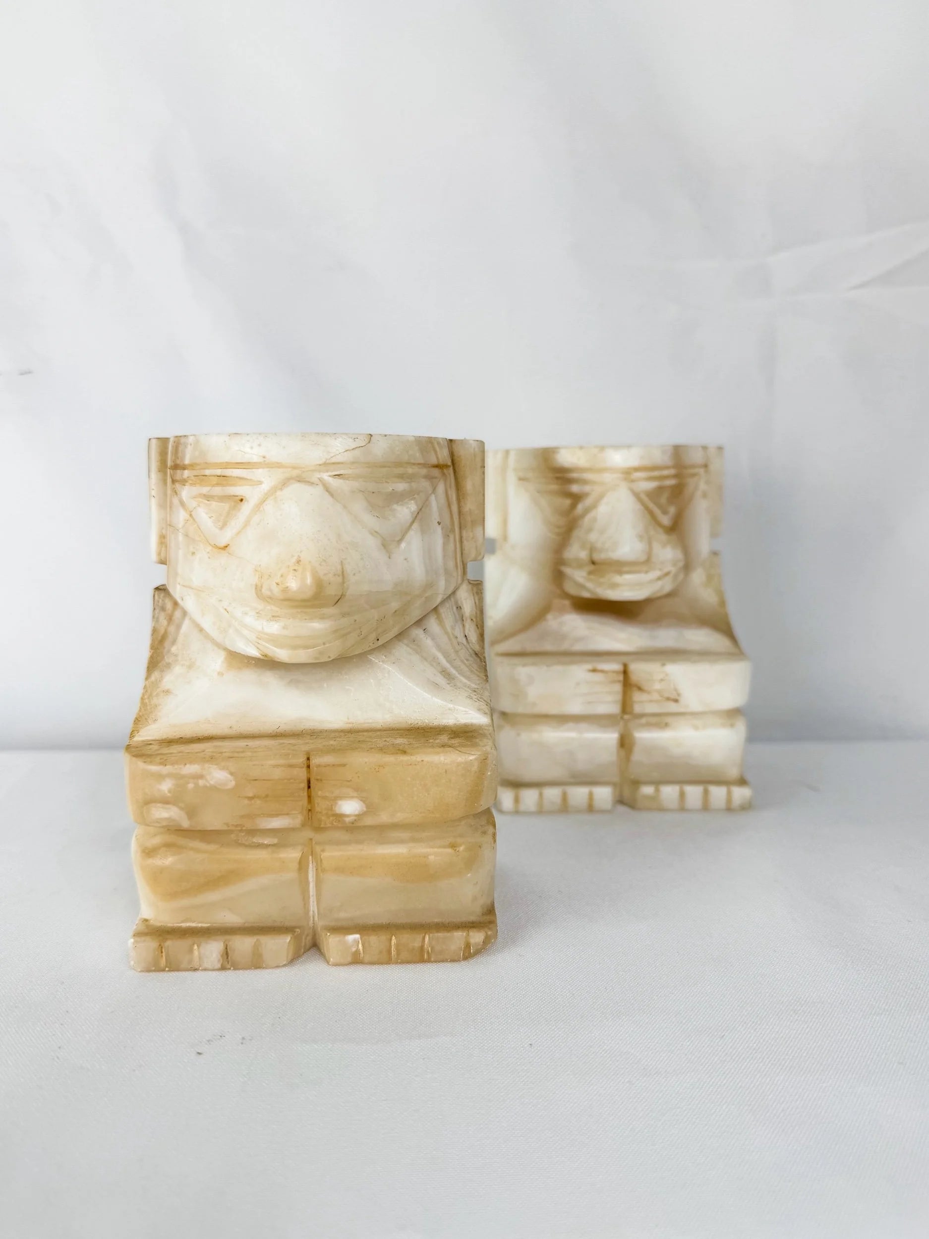 Pair of Onyx Stone Tribal Bookends