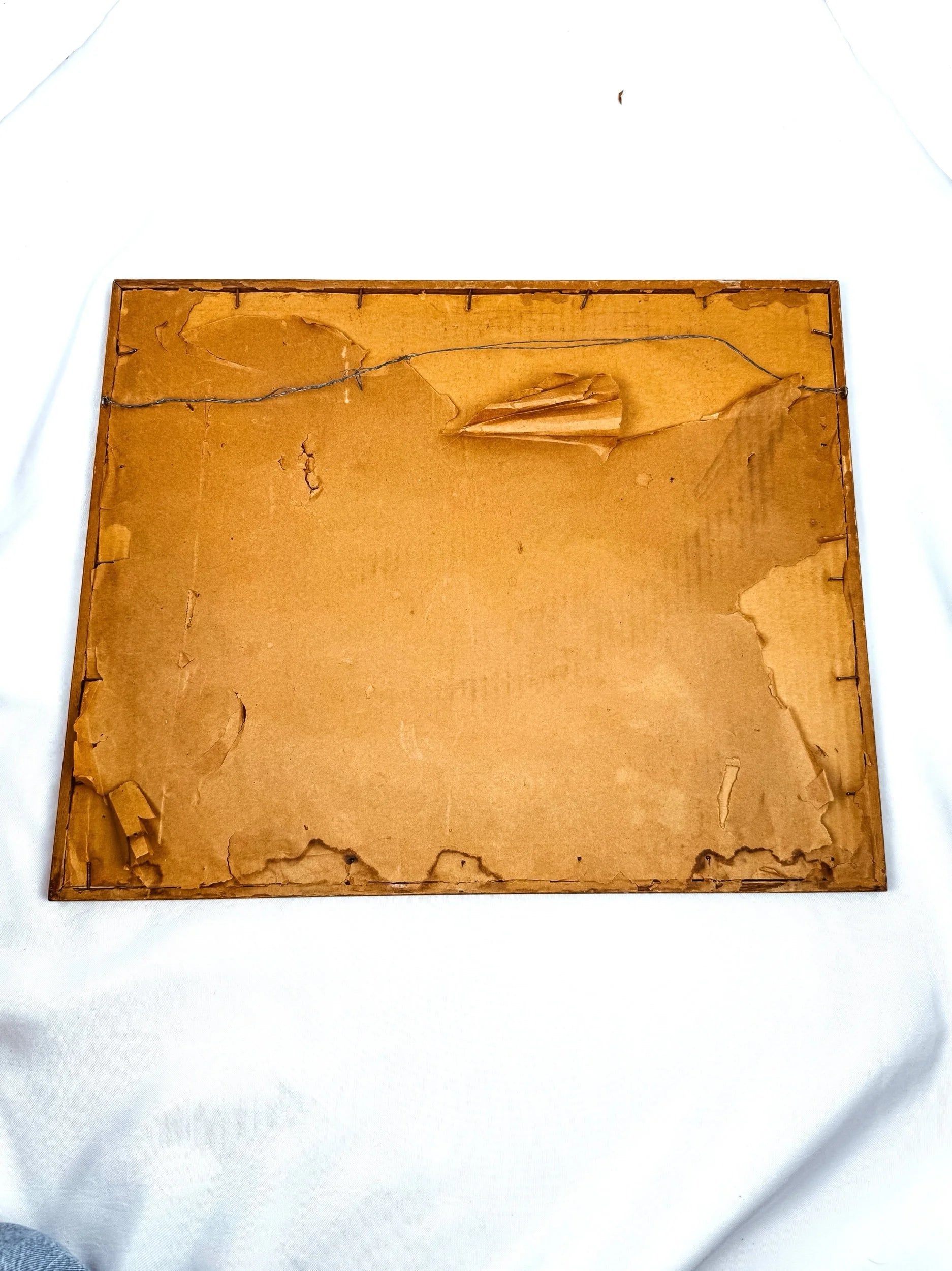 Framed Abstract Original Watercolor Painting, Signed