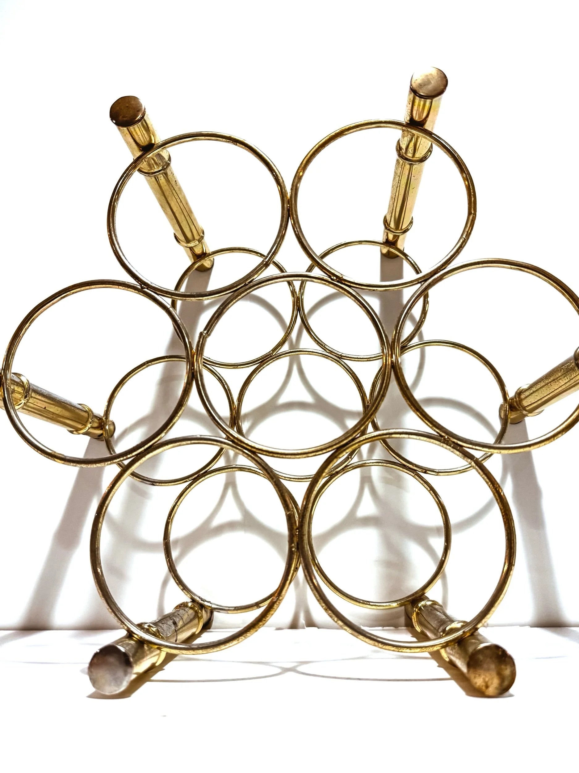 Brass Faux Bamboo Wine Holder