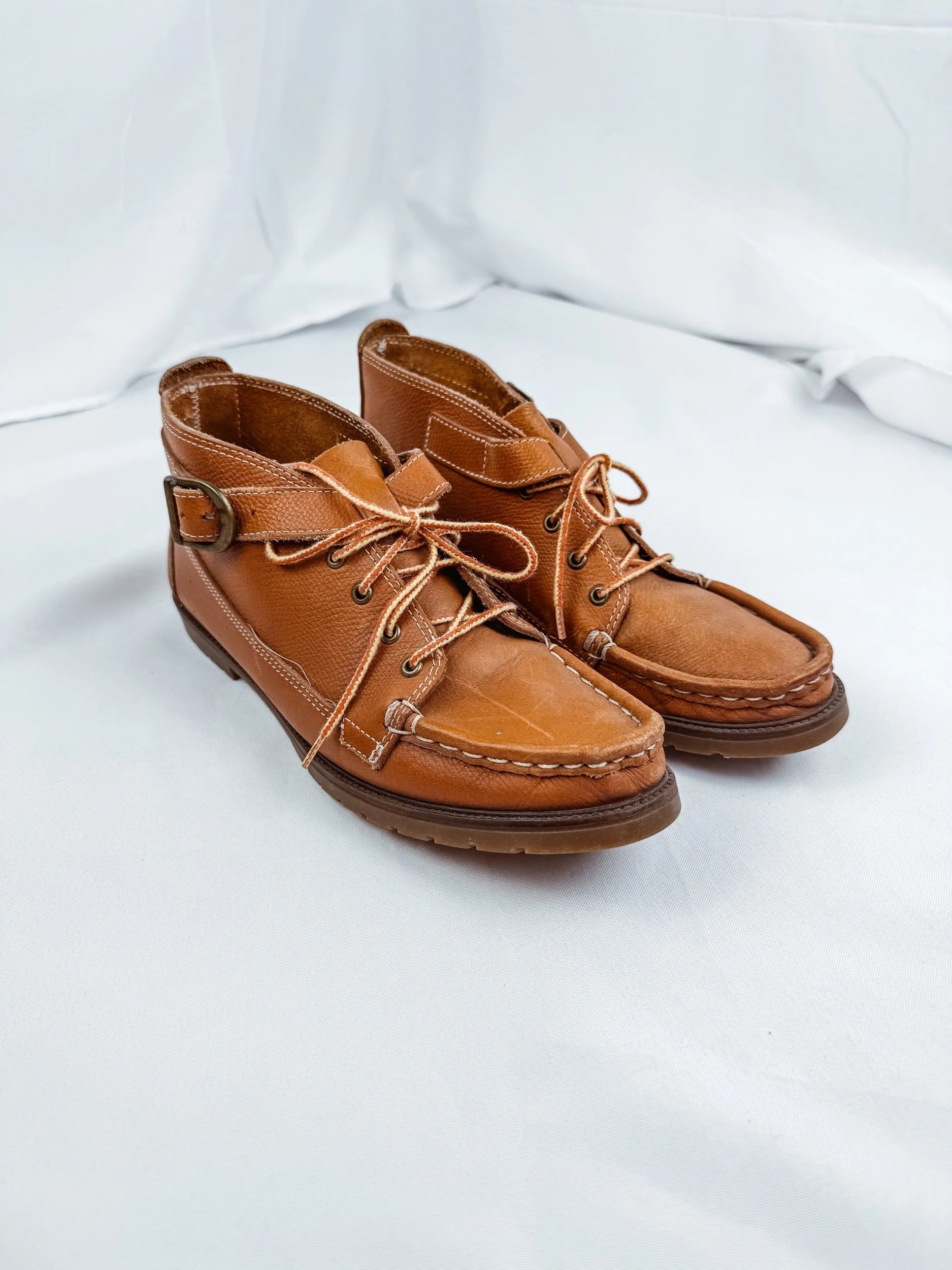 Calvin Klein Sport Lace- Up Leather Boat Shoes