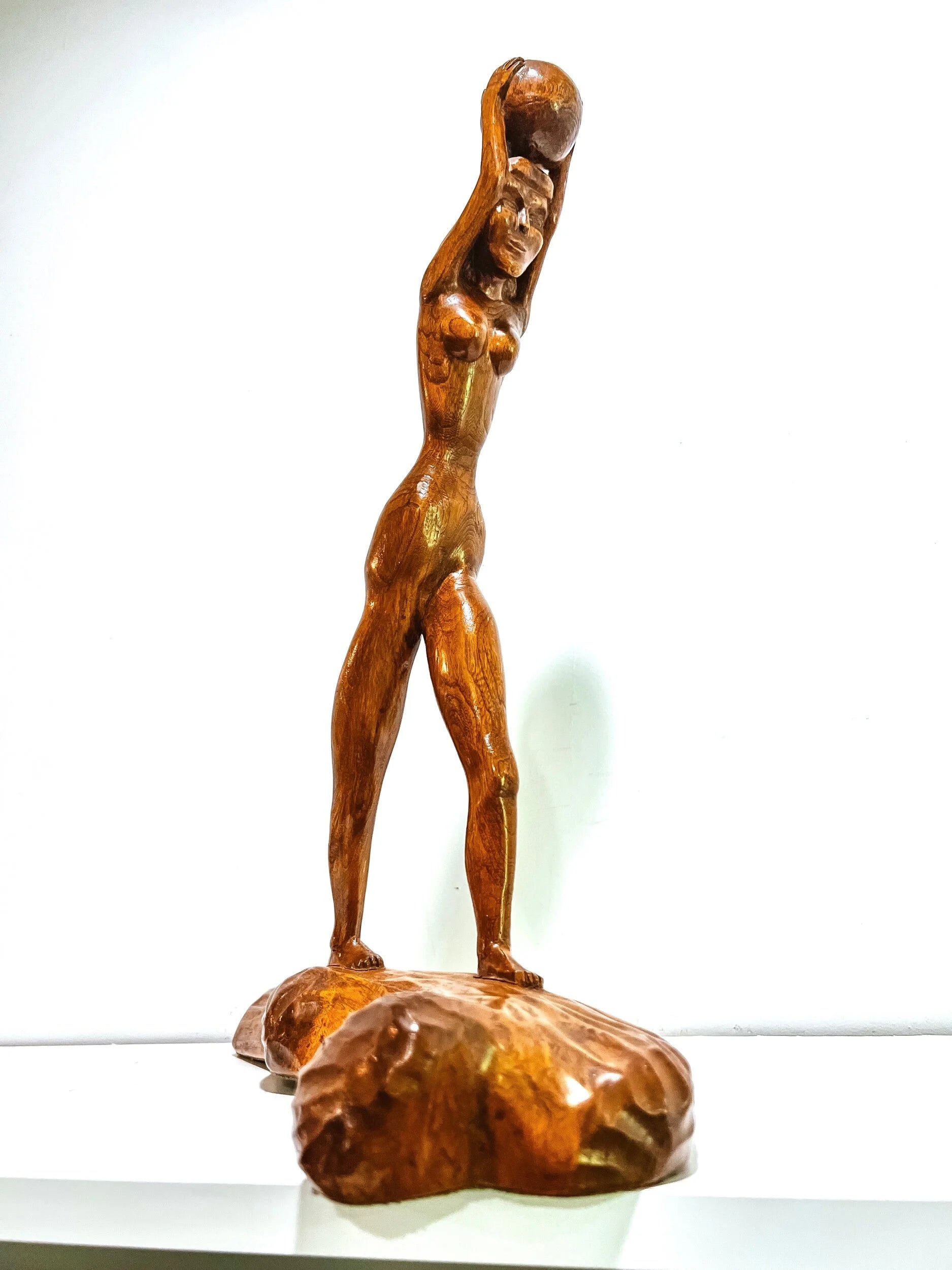 Large, Hand-Crafted Wooden African Statue