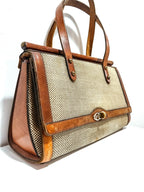 Vintage John Romain Leather/ Tweed Handbag
